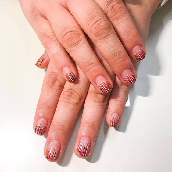 French Tip with Negative Space nails