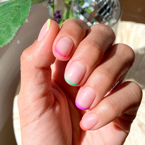 French Tip with Neon Accents
