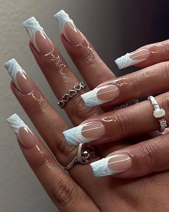 French Tip with Textured Tips