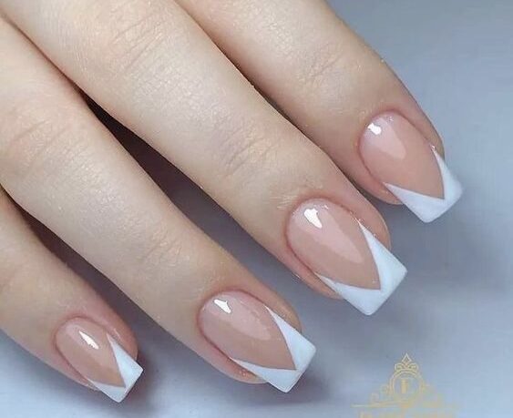 French Tip with a Bejeweled Accent
