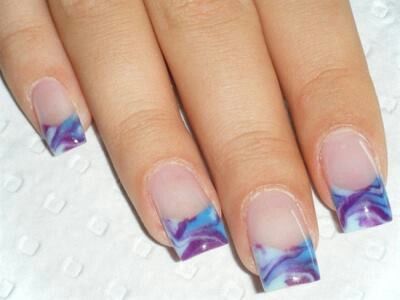 French Tip with a Marble Effect